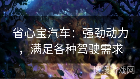 省心宝汽车:强劲动力,满足各种驾驶需求 省心宝汽车:强劲动力,满足各种驾驶需求