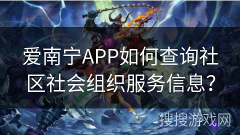 爱南宁APP如何查询社区社会组织服务信息？