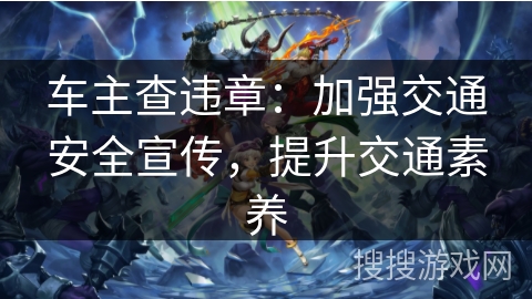 车主查违章：加强交通安全宣传，提升交通素养