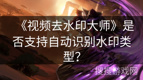 《视频去水印大师》是否支持自动识别水印类型？