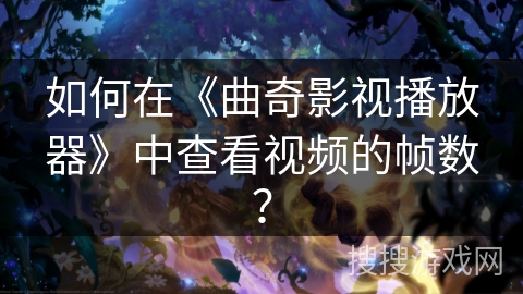 如何在《曲奇影视播放器》中查看视频的帧数？