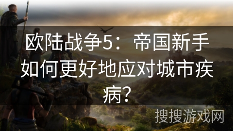 欧陆战争5:帝国新手如何更好地应对城市疾病? 欧陆战争5:帝国新手如何更好地应对城市疾病?