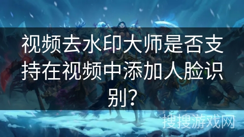 视频去水印大师是否支持在视频中添加人脸识别？