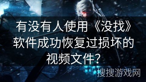 有没有人使用《没找》软件成功恢复过损坏的视频文件？