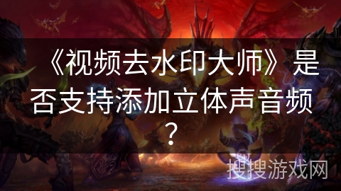 《视频去水印大师》是否支持添加立体声音频？
