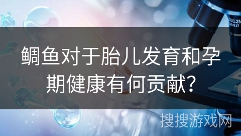 鲷鱼对于胎儿发育和孕期健康有何贡献?