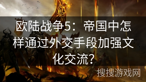 欧陆战争5：帝国中怎样通过外交手段加强文化交流？