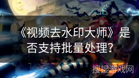 《视频去水印大师》是否支持批量处理？