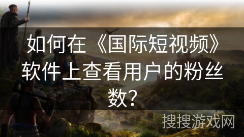 如何在《国际短视频》软件上查看用户的粉丝数? 如何在《国际短视频》软件上查看用户的粉丝数?