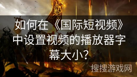 如何在《国际短视频》中设置视频的播放器字幕大小? 如何在《国际短视频》中设置视频的播放器字幕大小?