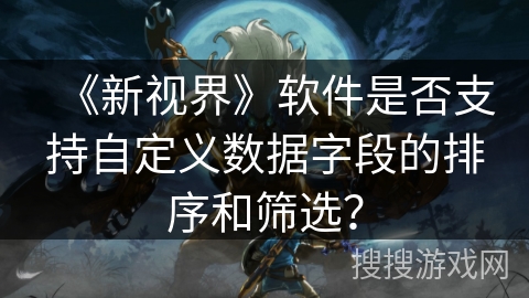 《新视界》软件是否支持自定义数据字段的排序和筛选? 《新视界》软件是否支持自定义数据字段的排序和筛选?