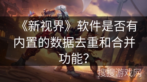 《新视界》软件是否有内置的数据去重和合并功能？