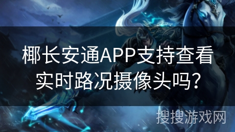 椰长安通APP支持查看实时路况摄像头吗？