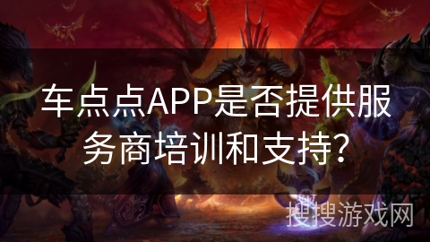 车点点APP是否提供服务商培训和支持？