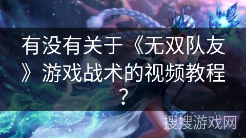 有没有关于《无双队友》游戏战术的视频教程? 有没有关于《无双队友》游戏战术的视频教程?