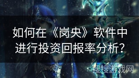如何在《岗央》软件中进行投资回报率分析? 如何在《岗央》软件中进行投资回报率分析?