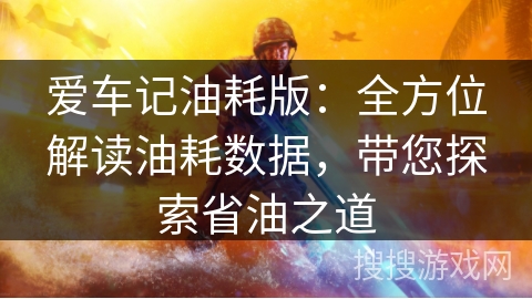 爱车记油耗版:全方位解读油耗数据,带您探索省油之道 爱车记油耗版:全方位解读油耗数据,带您探索省油之道