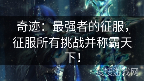 奇迹：最强者的征服，征服所有挑战并称霸天下！
