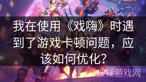 我在使用《戏嗨》时遇到了游戏卡顿问题，应该如何优化？