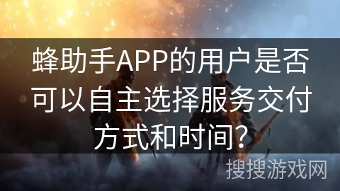 蜂助手APP的用户是否可以自主选择服务交付方式和时间? 蜂助手APP的用户是否可以自主选择服务交付方式和时间?
