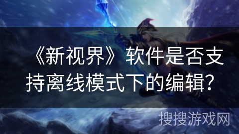 《新视界》软件是否支持离线模式下的编辑？