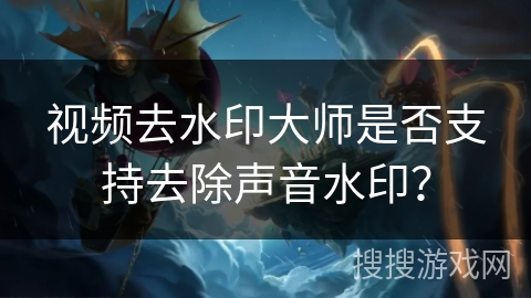 视频去水印大师是否支持去除声音水印？