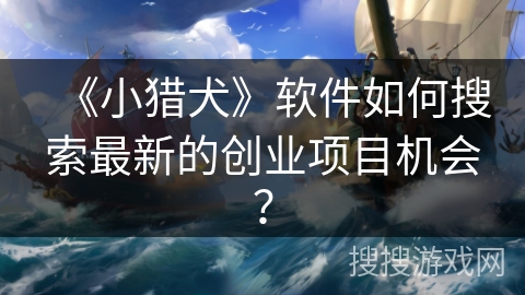 《小猎犬》软件如何搜索最新的创业项目机会？