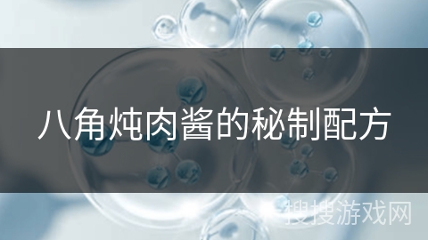 八角炖肉酱的秘制配方