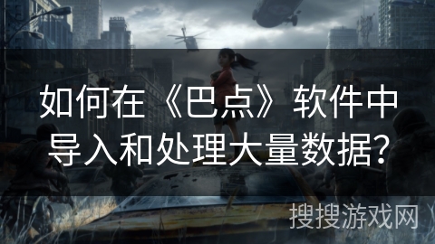 如何在《巴点》软件中导入和处理大量数据? 如何在《巴点》软件中导入和处理大量数据?