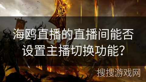 海鸥直播的直播间能否设置主播切换功能? 海鸥直播的直播间能否设置主播切换功能?
