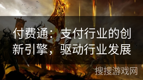 付费通:支付行业的创新引擎,驱动行业发展 付费通:支付行业的创新引擎,驱动行业发展