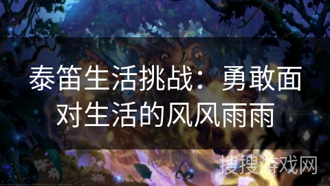 泰笛生活挑战：勇敢面对生活的风风雨雨