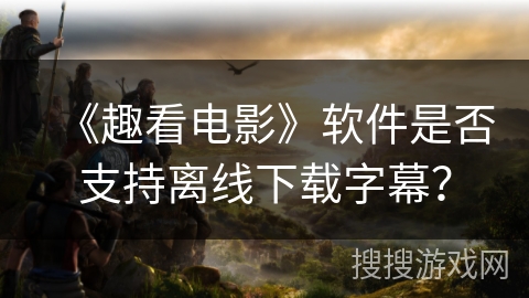 《趣看电影》软件是否支持离线下载字幕？