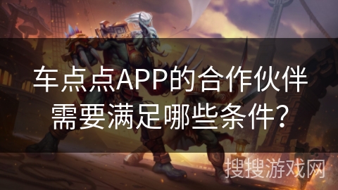 车点点APP的合作伙伴需要满足哪些条件？