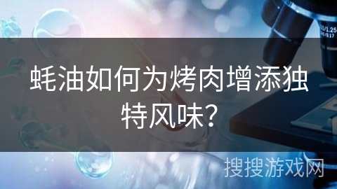 蚝油如何为烤肉增添独特风味？
