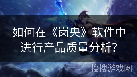 如何在《岗央》软件中进行产品质量分析？