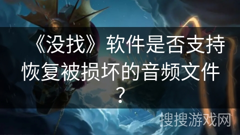 《没找》软件是否支持恢复被损坏的音频文件？