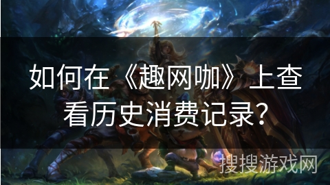如何在《趣网咖》上查看历史消费记录？