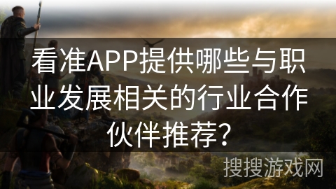 看准APP提供哪些与职业发展相关的行业合作伙伴推荐？