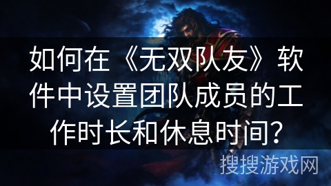 如何在《无双队友》软件中设置团队成员的工作时长和休息时间？