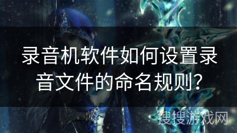 录音机软件如何设置录音文件的命名规则？