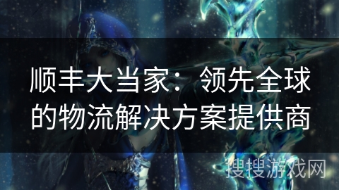 顺丰大当家：领先全球的物流解决方案提供商