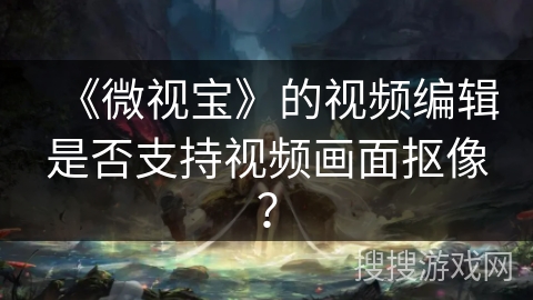 《微视宝》的视频编辑是否支持视频画面抠像？