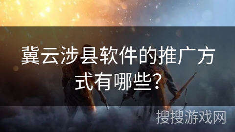 冀云涉县软件的推广方式有哪些？