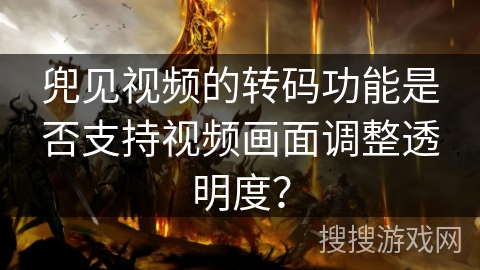 兜见视频的转码功能是否支持视频画面调整透明度？