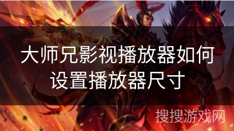 大师兄影视播放器如何设置播放器尺寸