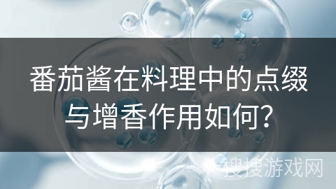 番茄酱在料理中的点缀与增香作用如何？