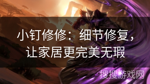 小钉修修：细节修复，让家居更完美无瑕