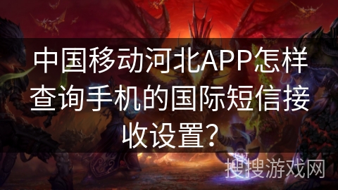 中国移动河北APP怎样查询手机的国际短信接收设置？
