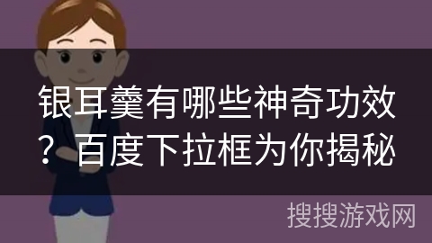 银耳羹有哪些神奇功效？百度下拉框为你揭秘